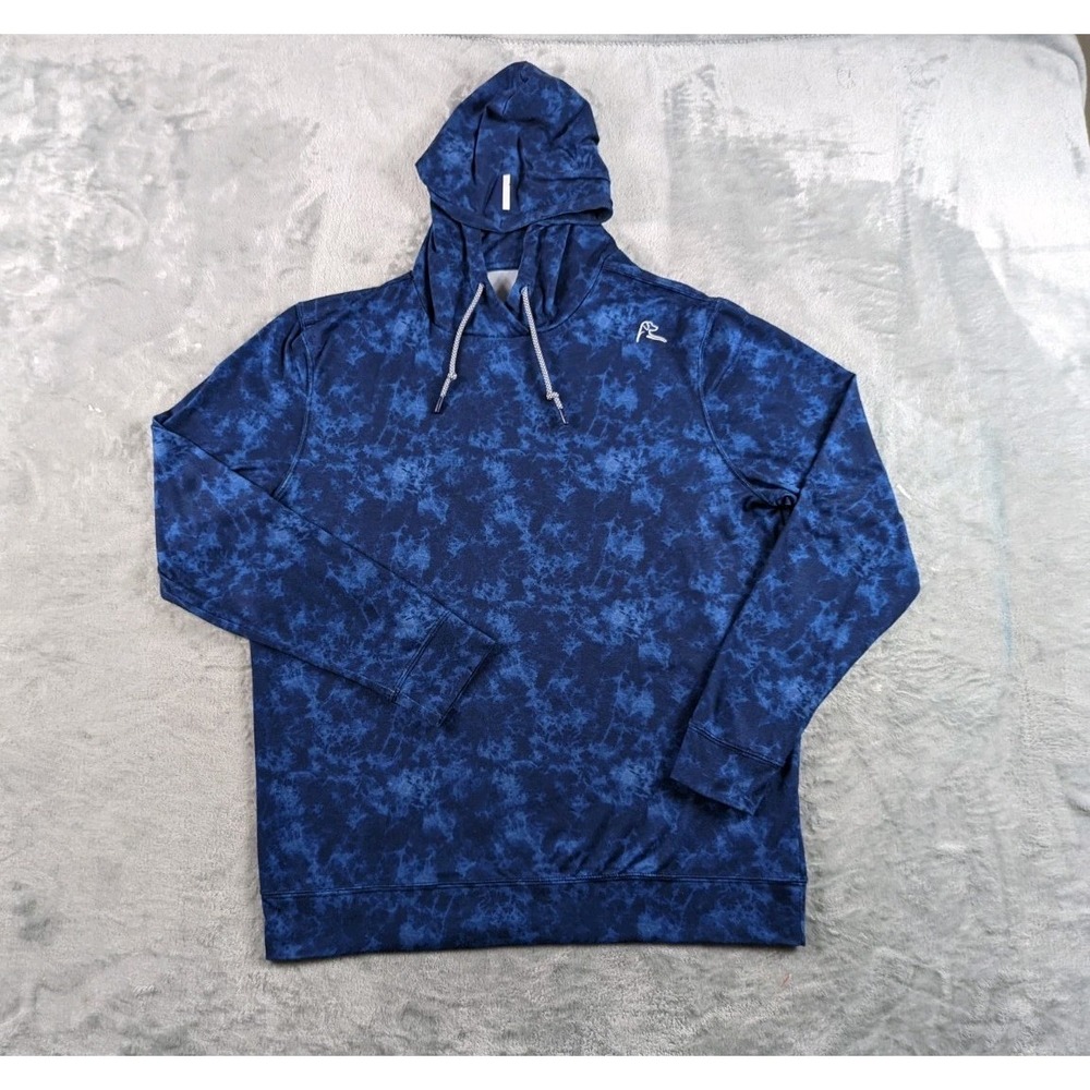 Rhoback Hoodie Performance Mens Medium  Blue Tie Dye Stretch Golf Performance